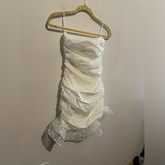 White Strapless Mini Dress Small - Picture 3 of 9